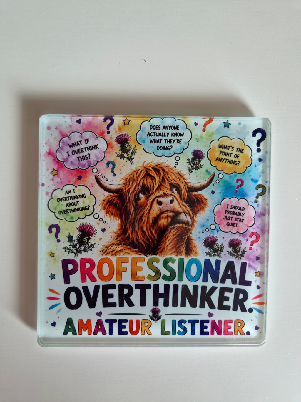 Cheeky Highland Cow Glass Coasters 🐮🏴󠁧󠁢󠁳󠁣󠁴󠁿