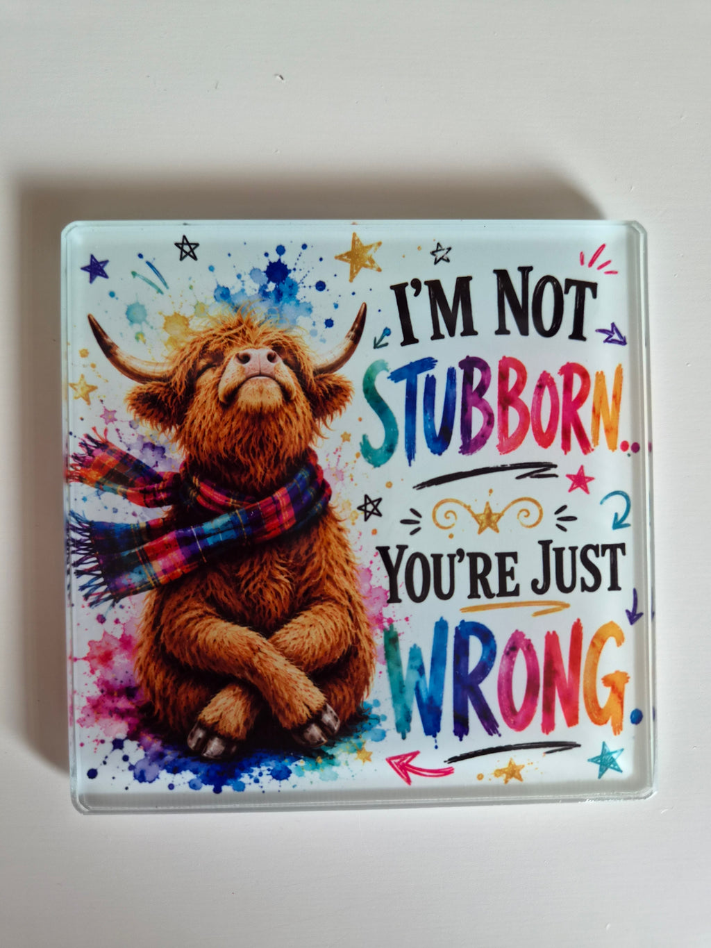 Cheeky Highland Cow Glass Coasters 🐮🏴󠁧󠁢󠁳󠁣󠁴󠁿