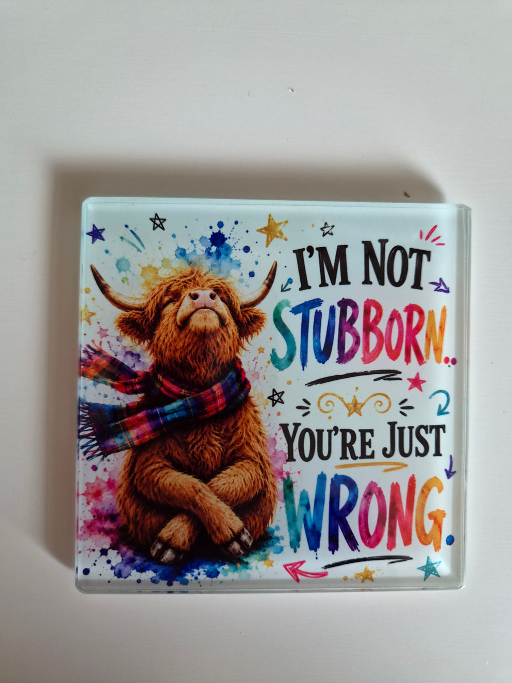 Cheeky Highland Cow Glass Coasters 🐮🏴󠁧󠁢󠁳󠁣󠁴󠁿