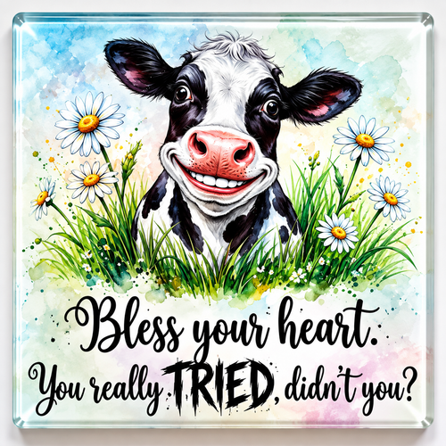 Funny Cow Glass Coasters – Choose Your Design
