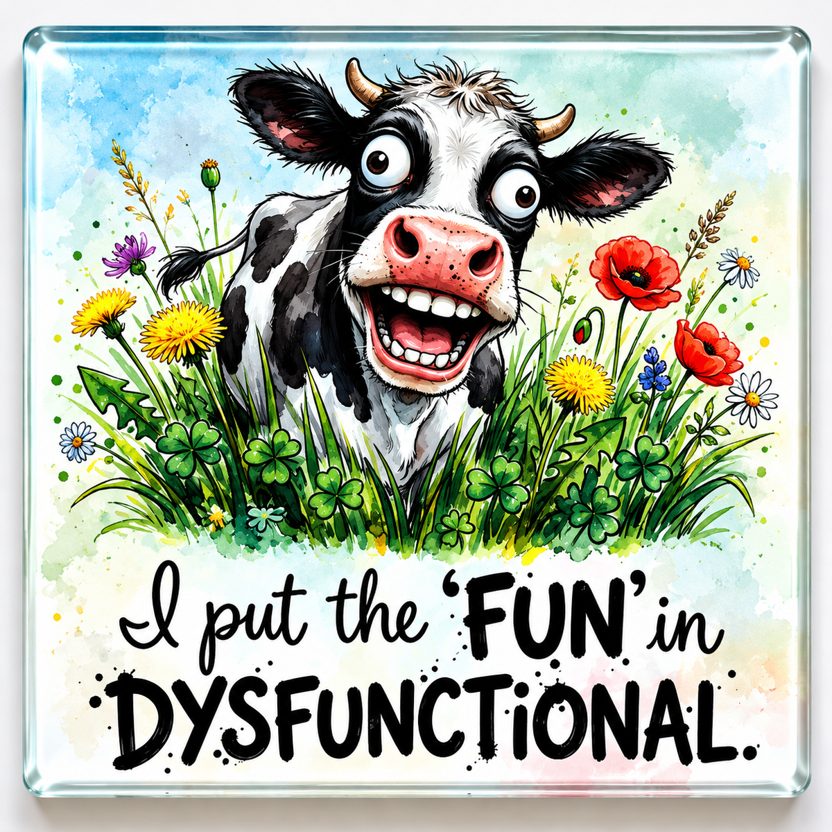 Funny Cow Glass Coasters – Choose Your Design