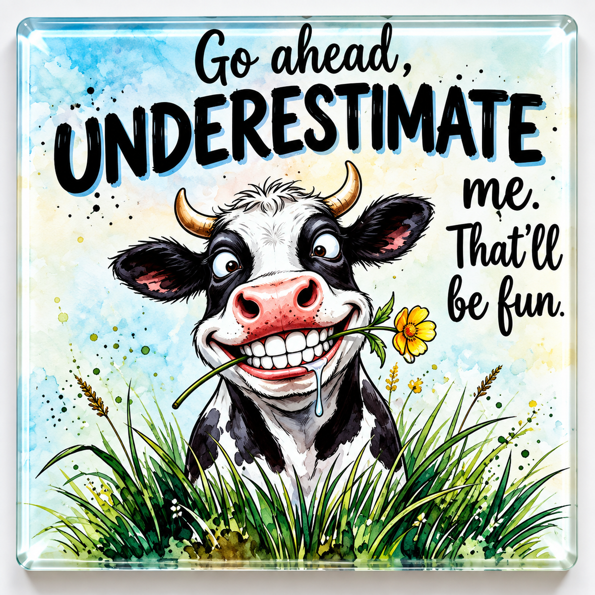 Funny Cow Glass Coasters – Choose Your Design