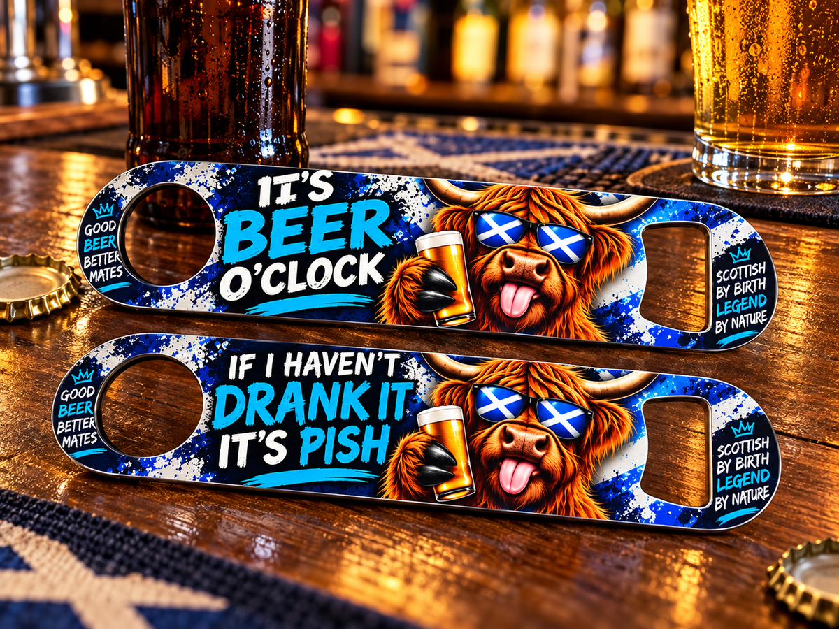 Personalised Scottish Bar Blade Bottle Opener