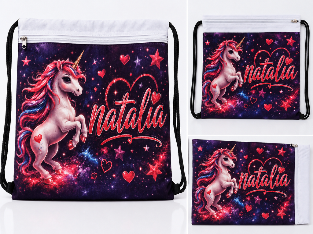 Personalised Unicorn Drawstring Bag – Kids' Gift