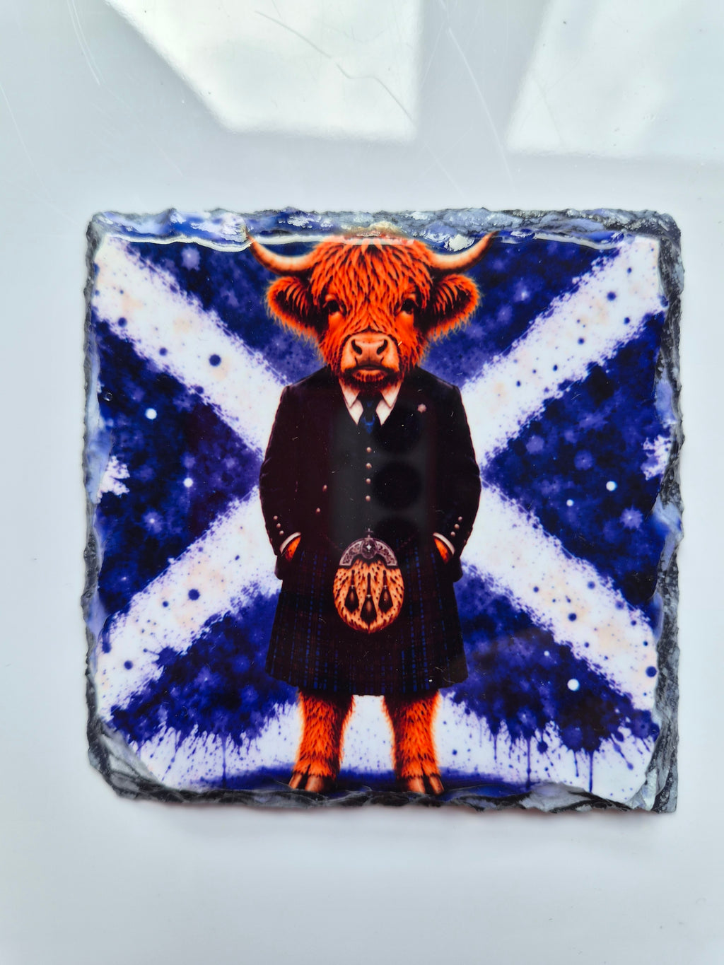 Highland Coo Mug & Slate Coaster Gift Set – Scottish